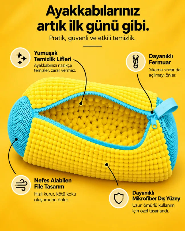 Pratiqon Ayakkabı Yıkama Çantası – Büyük Boy